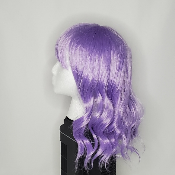 Purple Wavy Wig with Bangs - Picture 5 of 7